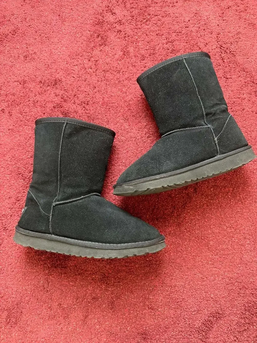 UGG Australia Classic Short Black Suede Winter Boots Size 10